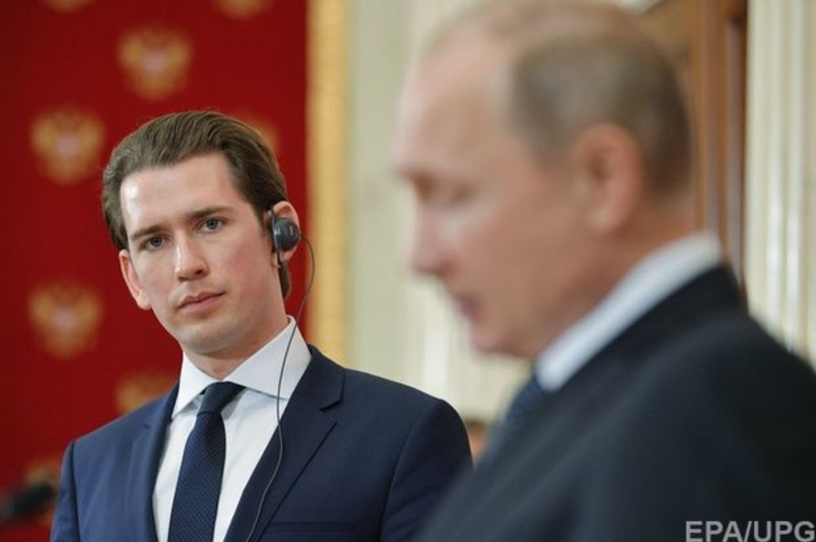 Канцлер Австрии Себастьян Курц и президент РФ Владимир Путин